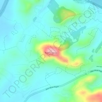 Topografische Karte Bukit Pengkalan, Höhe, Relief