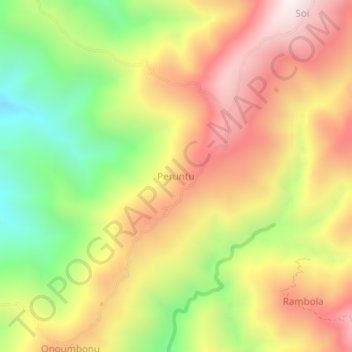 Topografische Karte Peruntu, Höhe, Relief
