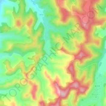 Topografische Karte Tobsdorf, Höhe, Relief