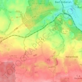 Topografische Karte Stülow, Höhe, Relief