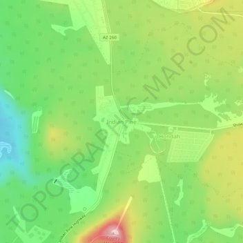 Topografische Karte Indian Pine, Höhe, Relief