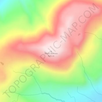 Topografische Karte Mont Bureau, Höhe, Relief