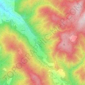Topografische Karte Castello di Cintoia, Höhe, Relief