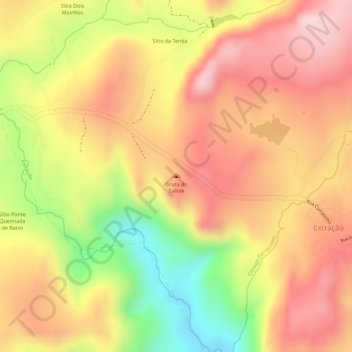 Topografische Karte Gruta do Salitre, Höhe, Relief