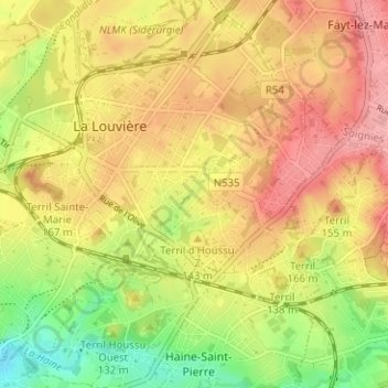 Topografische Karte Rieu de Baume, Höhe, Relief
