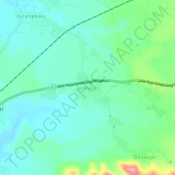 Topografische Karte Jembayat, Höhe, Relief
