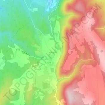 Topografische Karte Saint-Jean, Höhe, Relief