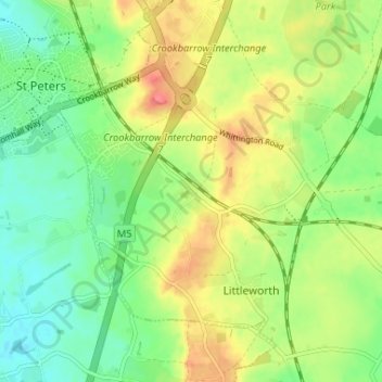 Topografische Karte Norton, Höhe, Relief