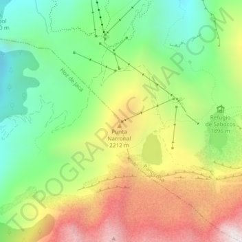 Topografische Karte El Mandilar, Höhe, Relief
