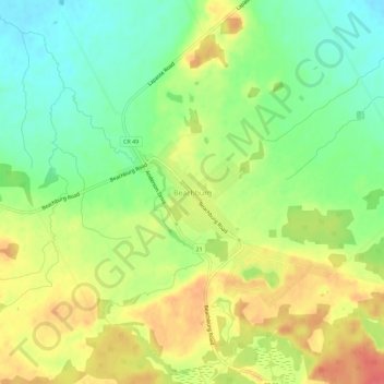 Topografische Karte Beachburg, Höhe, Relief