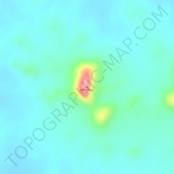 Topografische Karte Mitre Peak, Höhe, Relief