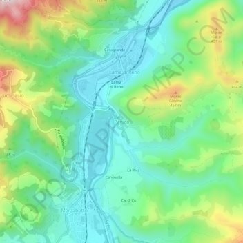Topografische Karte Pànico, Höhe, Relief