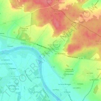Topografische Karte Les Roberts, Höhe, Relief