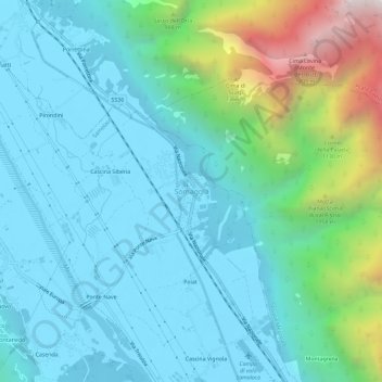Topografische Karte Somaggia, Höhe, Relief