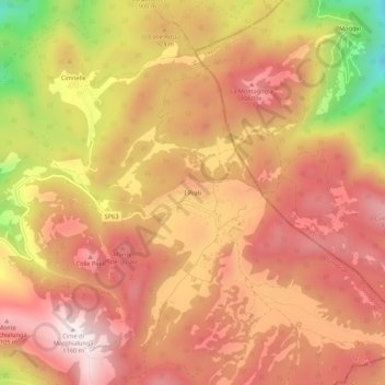 Topografische Karte I Prati, Höhe, Relief