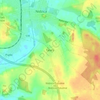 Topografische Karte Berghof, Höhe, Relief