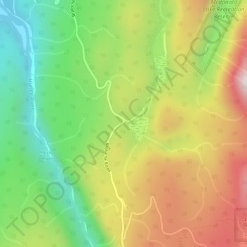 Topografische Karte Brexton, Höhe, Relief