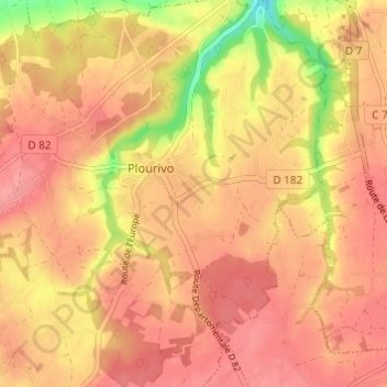 Topografische Karte Traou Stang, Höhe, Relief