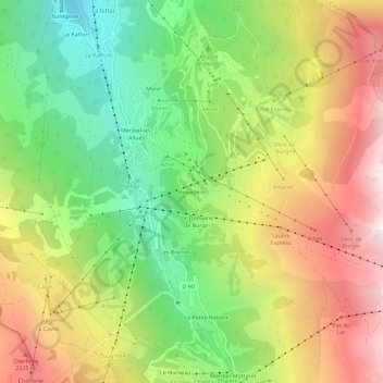Topografische Karte Belvedere, Höhe, Relief
