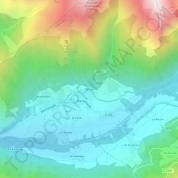 Topografische Karte Péchal, Höhe, Relief