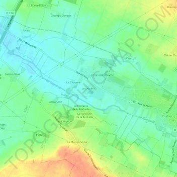 Topografische Karte Les Arpens, Höhe, Relief