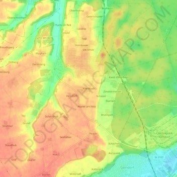 Topografische Karte Altenbuch, Höhe, Relief