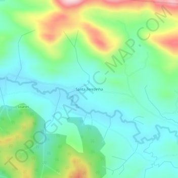 Topografische Karte Santa Terezinha, Höhe, Relief