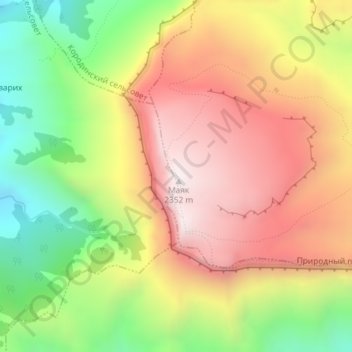 Topografische Karte Маяк, Höhe, Relief