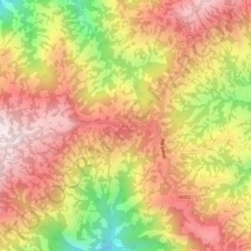 Topografische Karte Phikkal, Höhe, Relief