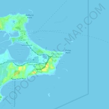 Topografische Karte Kingstown, Höhe, Relief