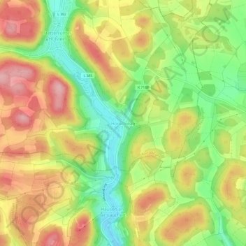 Topografische Karte Hörschwag, Höhe, Relief