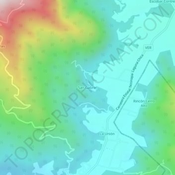 Topografische Karte San Gabriel, Höhe, Relief