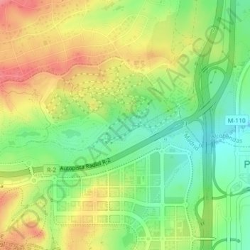 Topografische Karte Llano de Lara, Höhe, Relief