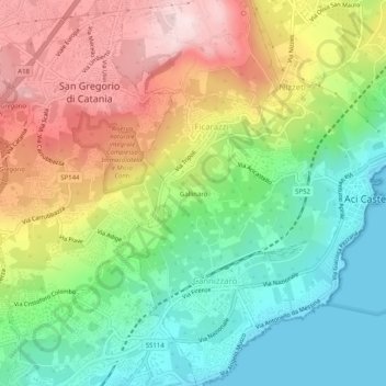 Topografische Karte Gallinaro, Höhe, Relief