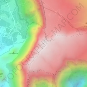 Topografische Karte L'entre-Deux, Höhe, Relief