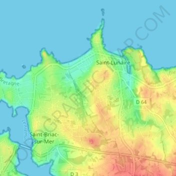 Topografische Karte La Ville-Even, Höhe, Relief