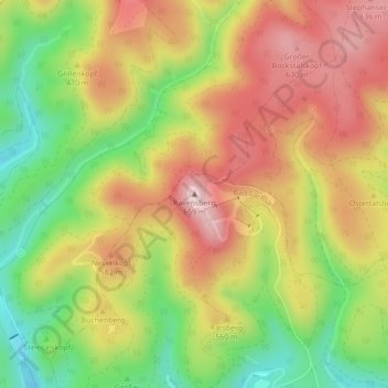 Topografische Karte Ravensberg, Höhe, Relief
