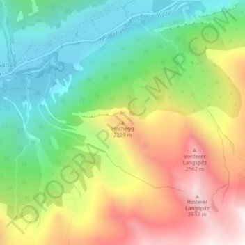 Topografische Karte Pfitsch, Höhe, Relief