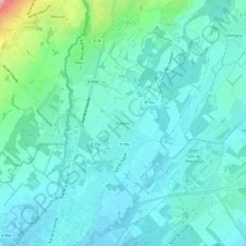 Topografische Karte Pregnin, Höhe, Relief