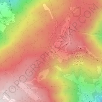 Topografische Karte Vigiljoch, Höhe, Relief