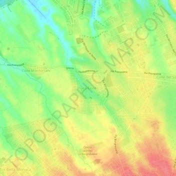 Topografische Karte Prato Fiorito, Höhe, Relief