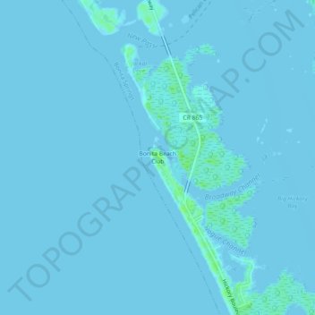 Topografische Karte Bonita Beach Club, Höhe, Relief