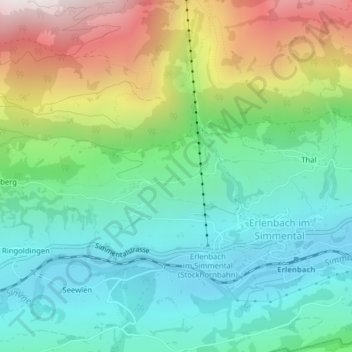 Topografische Karte Dählenmatte, Höhe, Relief