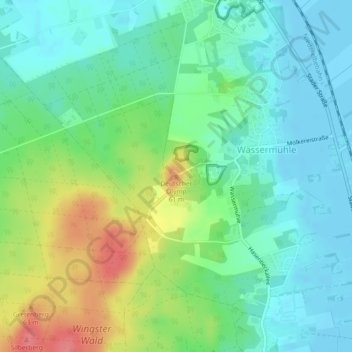 Topografische Karte Deutscher Olymp, Höhe, Relief