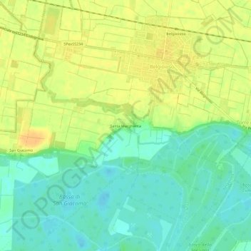 Topografische Karte Santa Margherita, Höhe, Relief