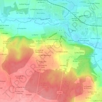 Topografische Karte La Chevretais, Höhe, Relief