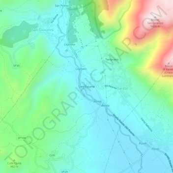 Topografische Karte Sant'Eusanio, Höhe, Relief