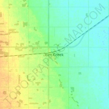 Topografische Karte Elm Creek, Höhe, Relief