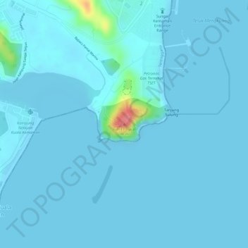 Topografische Karte Bukit Pejajat, Höhe, Relief