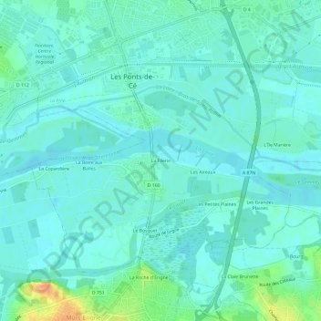 Topografische Karte La Filerie, Höhe, Relief